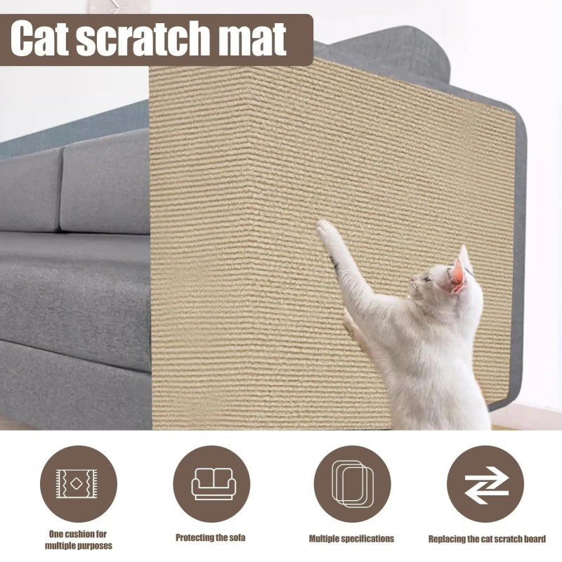 Katzenkratzmatte, Katzenkratzbrett, Sofaband, Kratzbaum, selbstklebender Teppich, Katzenkratzmöbelschutz, Katzenzubehör 30x30