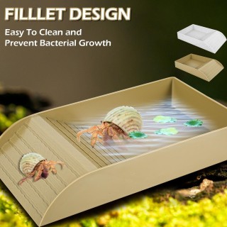 Wasserbecken für Schildkröten mit Kletterrampe, Schildkrötenzubehör für Reptilienbecken, Aquariumkäfigzubehör für Reptilien u