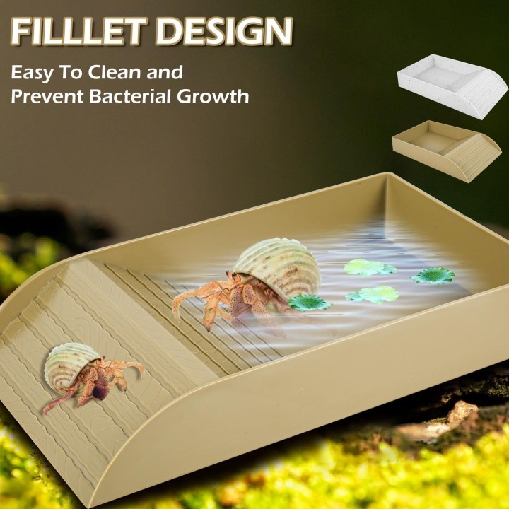 Wasserbecken für Schildkröten mit Kletterrampe, Schildkrötenzubehör für Reptilienbecken, Aquariumkäfigzubehör für Reptilien u