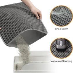 Katzenstreu Matte Haustier Toilette Wasserdichte Doppelschicht Haustier Katzentoilette Matte Rutschfeste Sand Katze Waschbare