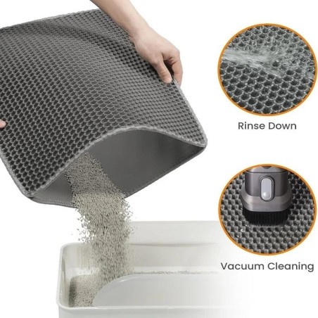 Katzenstreu Matte Haustier Toilette Wasserdichte Doppelschicht Haustier Katzentoilette Matte Rutschfeste Sand Katze Waschbare