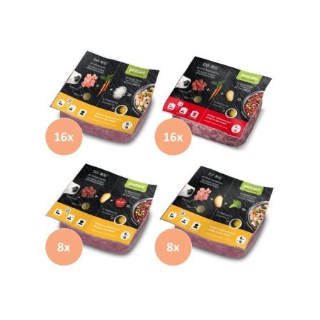 ProCani BARF Komplettmenü TK-Blockware Napffertig Probierpaket 48x500 g