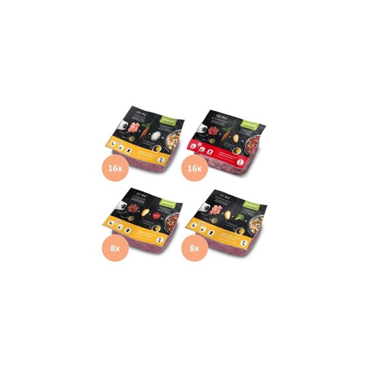 ProCani BARF Komplettmenü TK-Blockware Napffertig Probierpaket 48x500 g