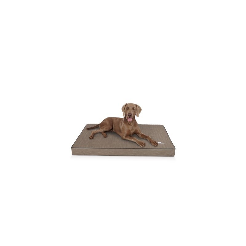 Knuffelwuff orthopädische Hundematte Palomino aus laser-gestepptem Kunstleder stone clay XL