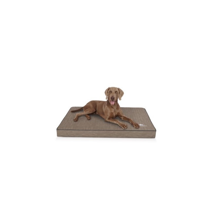 Knuffelwuff orthopädische Hundematte Palomino aus laser-gestepptem Kunstleder stone clay XL