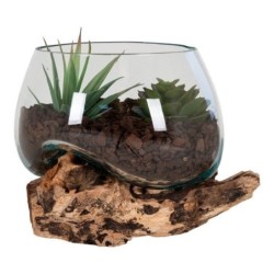 Teakholz und Glas Wassertropfen House Nordic San Marino