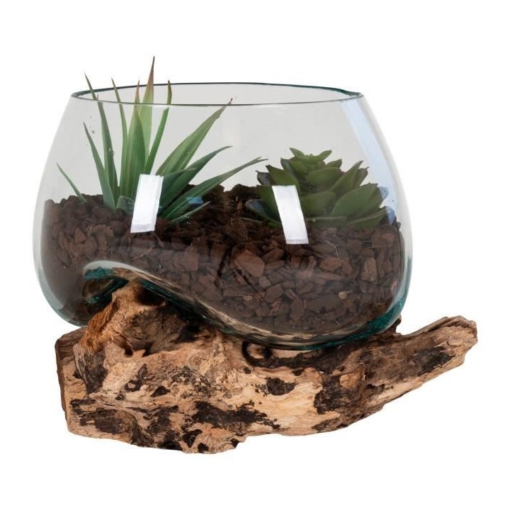 Teakholz und Glas Wassertropfen House Nordic San Marino