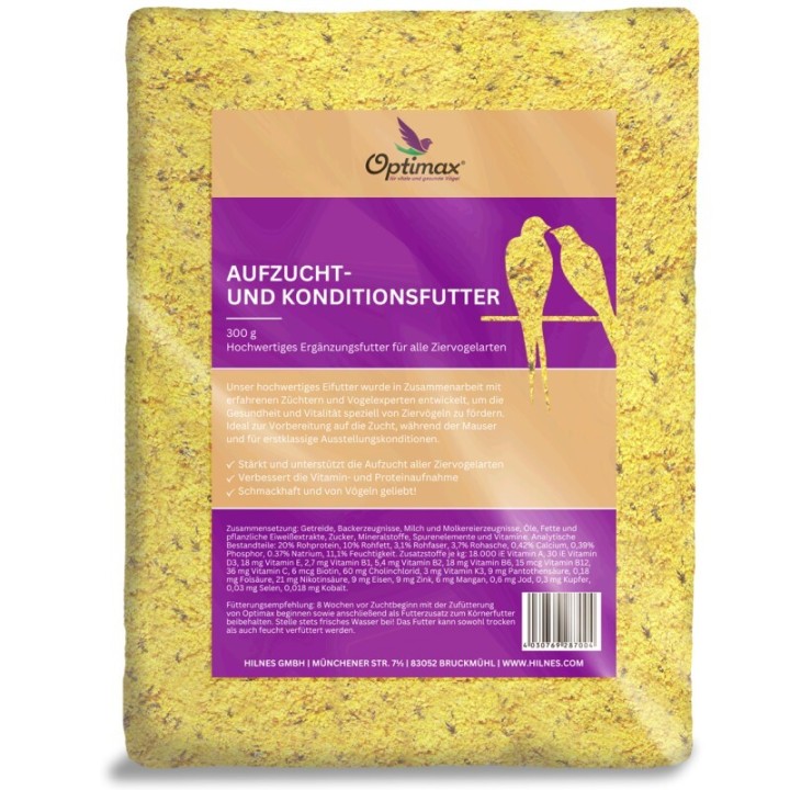 Optimax - Aufzuchtfutter & Konditionsfutter für Vögel 300 g