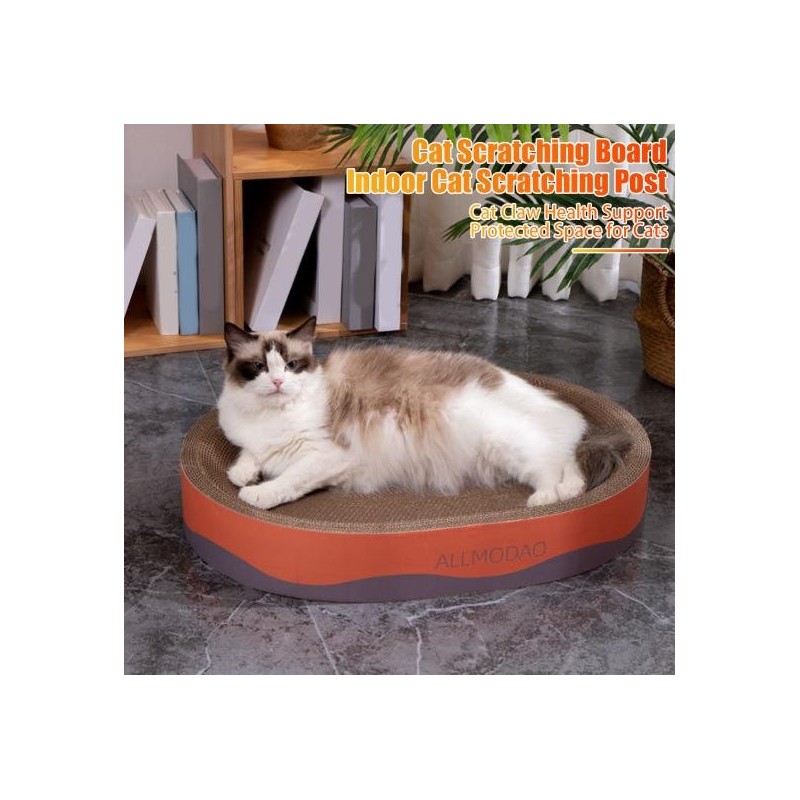 Katzenkratzbrett, oval, Katzenkratzbrett, Bett aus Karton, für große Katzen, Schleifklauen