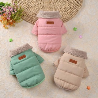 with Fur Collar Winter Dog Clothes Warm Pet Supplies New Dog Coat Jacket  For Small Medium Dog L rosa