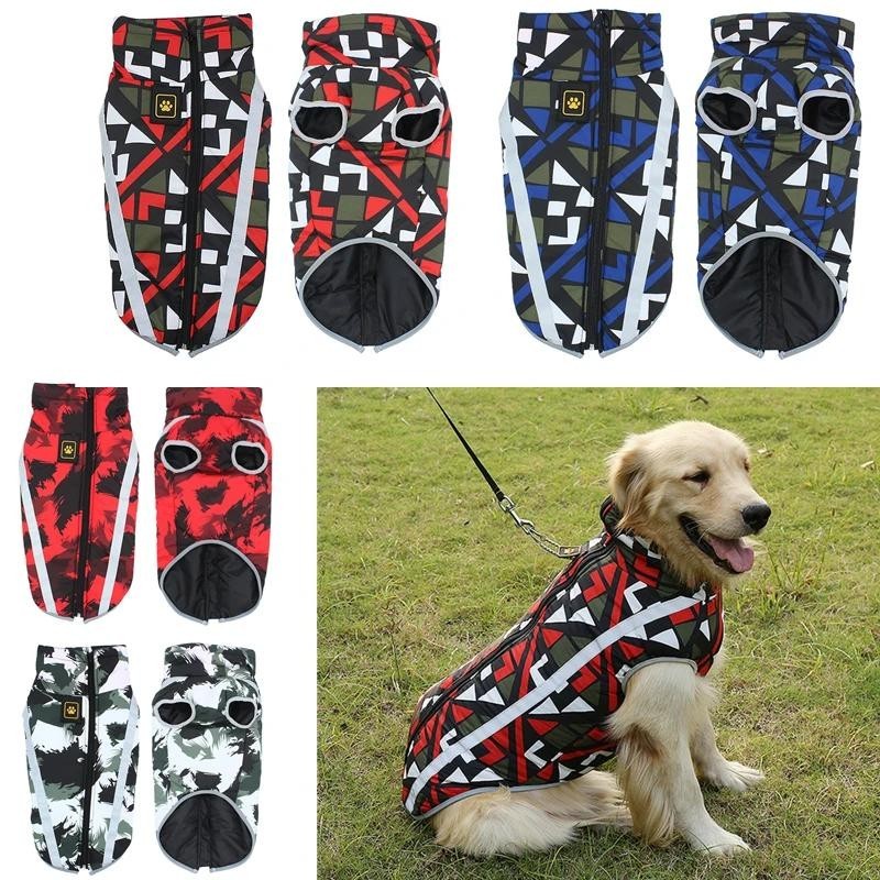 Warme Hundekleidung Wintermantel Wasserdichte gepolsterte Weste für Haustiere Reißverschlussjacke Für Kleine Mittelgroße Hund