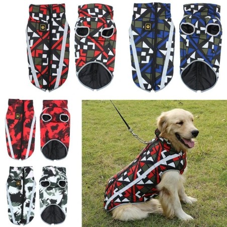 Warme Hundekleidung Wintermantel Wasserdichte gepolsterte Weste für Haustiere Reißverschlussjacke Für Kleine Mittelgroße Hund
