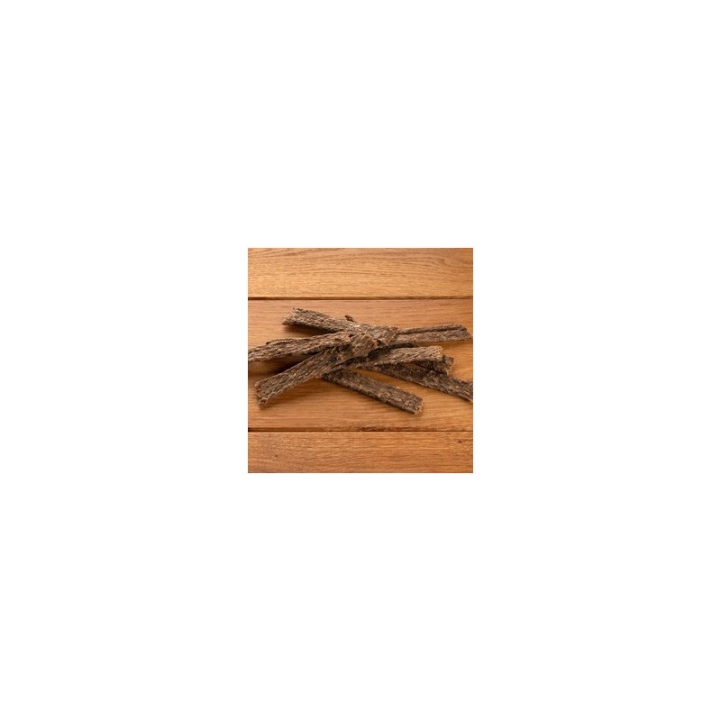 alsa-nature Ziegenfleisch Kauartikel, 100 g, Breite: ca. 2 cm, Länge: ca. 13 cm, Hundefutter