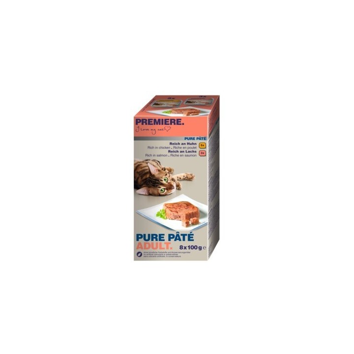 PREMIERE Multipack 8x100g Pure Pâté mit Geflügel und Fisch