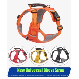 Hundegeschirr, verstellbare Sicherheitsleine, reflektierende Hundegeschirrweste für mittelgroße und große Hunde, Französische