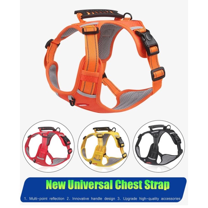 Hundegeschirr, verstellbare Sicherheitsleine, reflektierende Hundegeschirrweste für mittelgroße und große Hunde, Französische