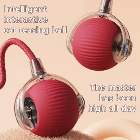 Interaktiver Spielzeugball für Katzen Intelligenter automatischer Teaser Haustierbedarf Wiederaufladbares Katzenspielzeug übe