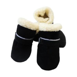Schneestiefel aus Samt für Hunde – weiche Sohle für kleine Hunderassen XL blau