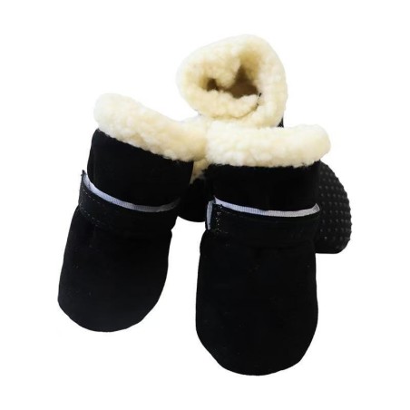 Schneestiefel aus Samt für Hunde – weiche Sohle für kleine Hunderassen XL blau