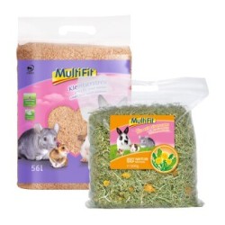 MultiFit Kleintierstreu 56 L & Heu mit Löwenzahn 500 g