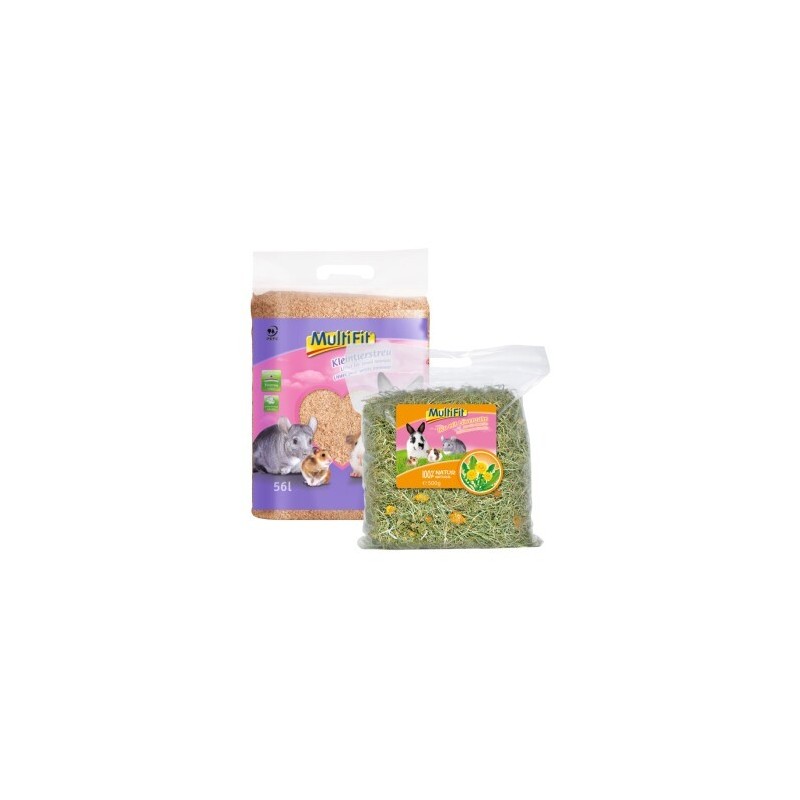 MultiFit Kleintierstreu 56 L & Heu mit Löwenzahn 500 g