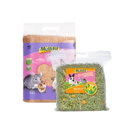 MultiFit Kleintierstreu 56 L & Heu mit Löwenzahn 500 g