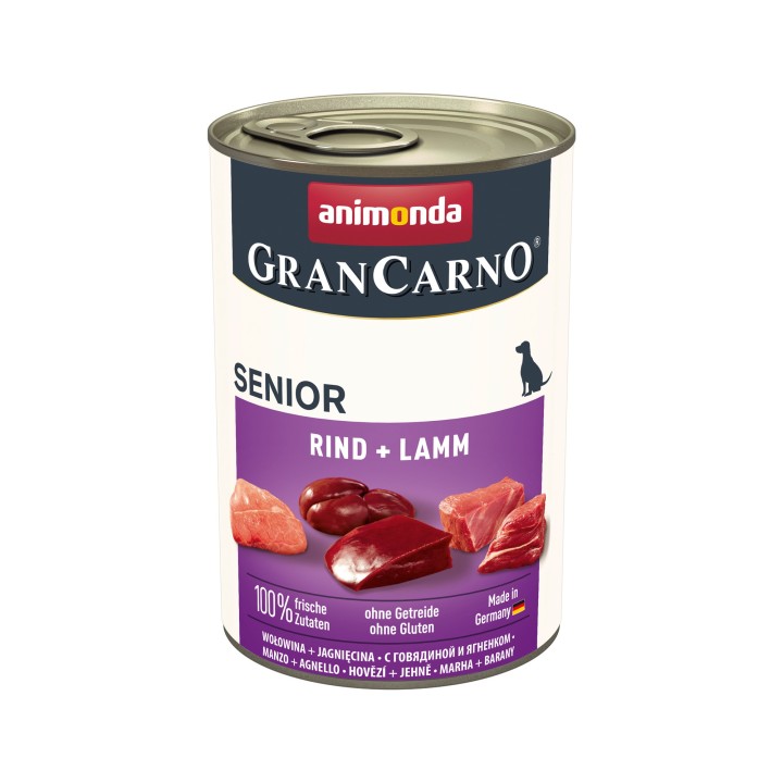 Animonda GranCarno Original Senior Hundefutter - Dosen - Rind & Lamm - 6 x 400 g