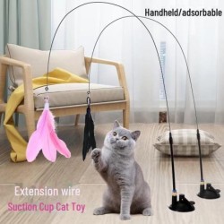 Grenzüberschreitendes Katzenspielzeug: Saugnapffeder und Glöckchen, abnehmbar, bissfest, zur Selbstunterhaltung.