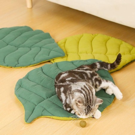Katzenbettmatten aus weicher Baumwolle in Blattform für Kätzchen, Katzen, Welpen, Hundebettmatte, Schlafdecke, für Zuhause, H
