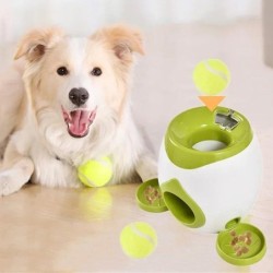 Haustier-Tennis-Futter-Belohnungsmaschine, interaktiver Ballwerfer, Training mit Slow Food-Spielzeug, geeignet für Katzen und