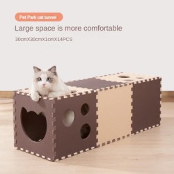 Doppelschichtiger Katzentunnel, faltbares Katzenkratzbrett aus Filz, legerer Komfort, Haustierstreu, Duplex-Haus für interakt