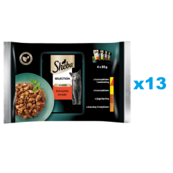 SHEBA Selection 52x85 g Nassfutter mit Huhn Rind Lamm Ente Pute in Soße für adulte Katzen