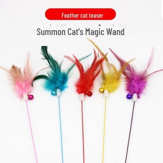 Spring Cat Teaser Stick mit Saugnapf und Glöckchen – Katzenspielzeug mit hoher Elastizität colorful spring, 1 piece