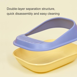 Pakeway Katzentoilette, großer Raum, innovative Schale, biomimetische Struktur, Leckage-Pedal-Design S weiß/graue