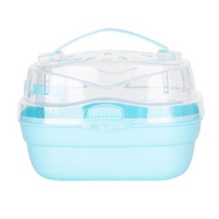 Hamster-Tragetasche, Käfig, tragbar, leicht, für Kleintiere, Tragetasche für Reisen im Freien, Blau blau