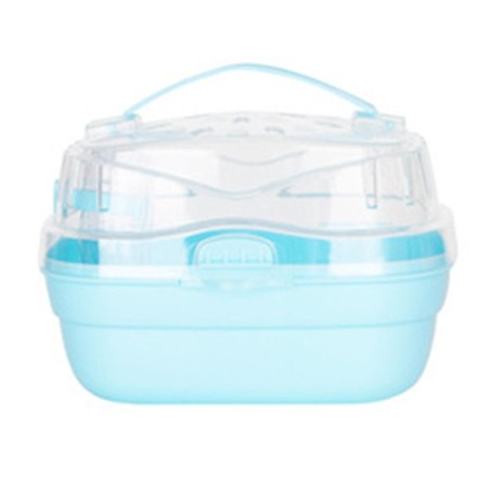 Hamster-Tragetasche, Käfig, tragbar, leicht, für Kleintiere, Tragetasche für Reisen im Freien, Blau blau