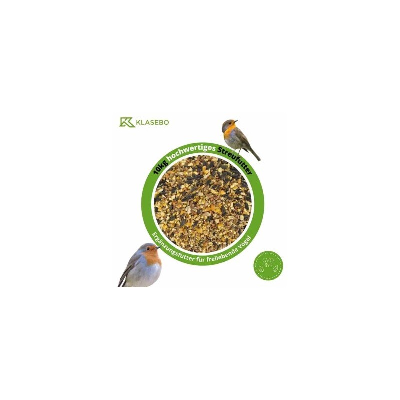 KLASEBO Streufutter 10 kg, Vogelfutter, Fettfutter, Wildvogelfutter, Wildvogelmischung
