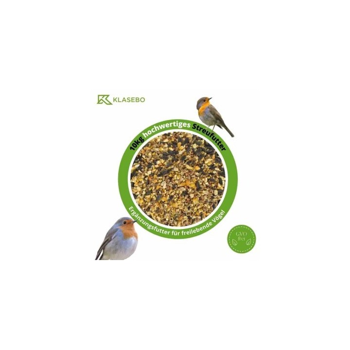 KLASEBO Streufutter 10 kg, Vogelfutter, Fettfutter, Wildvogelfutter, Wildvogelmischung