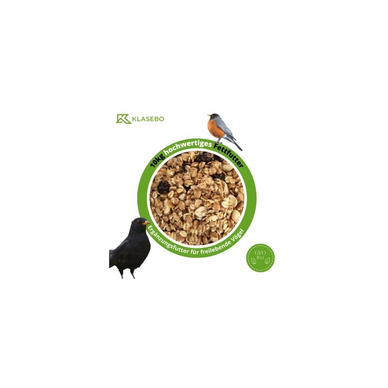 KLASEBO Fettfutter 10 kg, Streufutter, Wildvogelfutter, Wildvogelmischung
