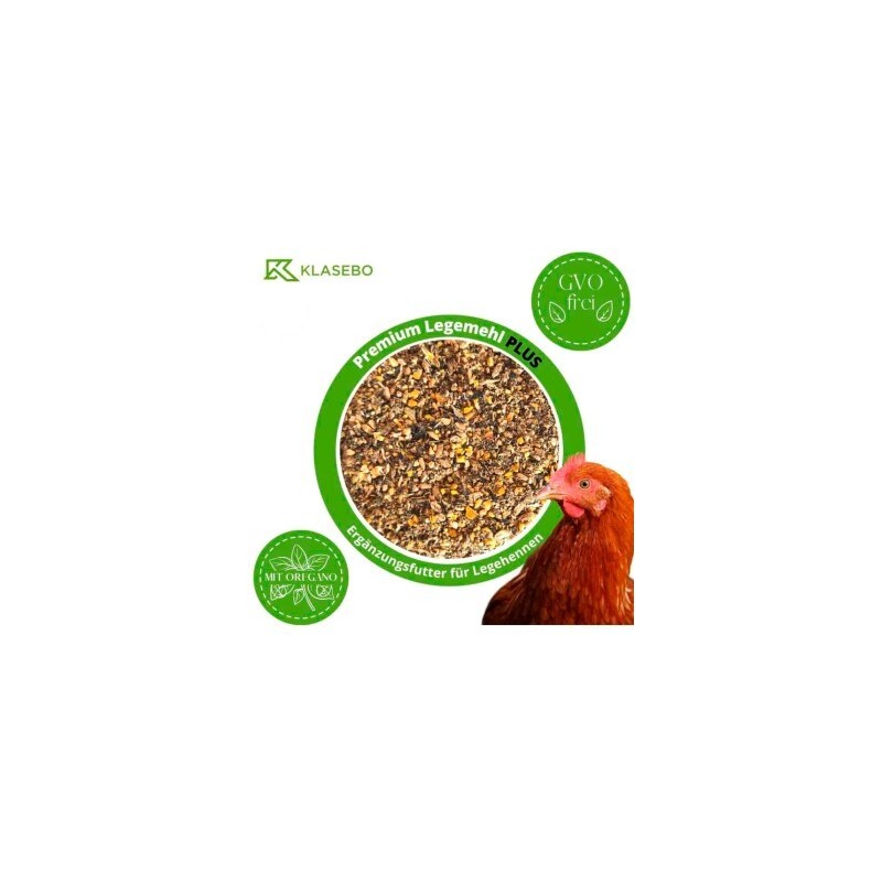 KLASEBO 25 kg Premium Legemehl PLUS mit Oregano - Geflügelfutter, Hühnerfutter, Gänsefutter, Entenfutter