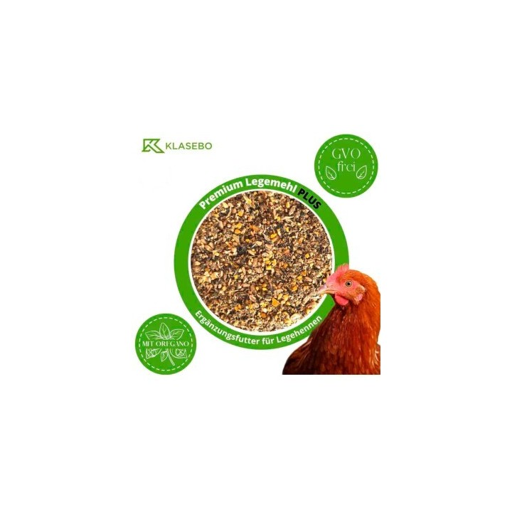 KLASEBO 25 kg Premium Legemehl PLUS mit Oregano - Geflügelfutter, Hühnerfutter, Gänsefutter, Entenfutter