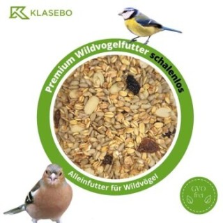 KLASEBO 20 kg Premium Wildvogelfutter, Streufutte, Fettfutter schalenlos