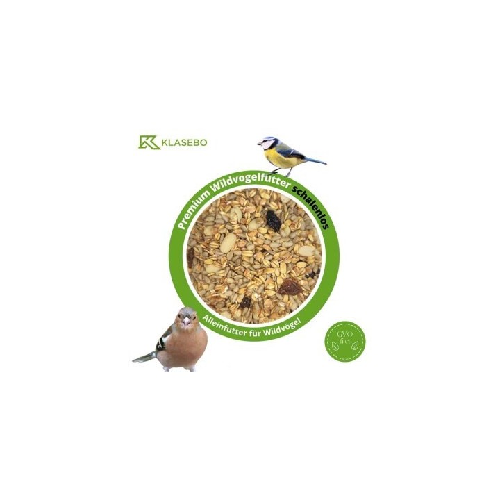 KLASEBO 20 kg Premium Wildvogelfutter, Streufutte, Fettfutter schalenlos