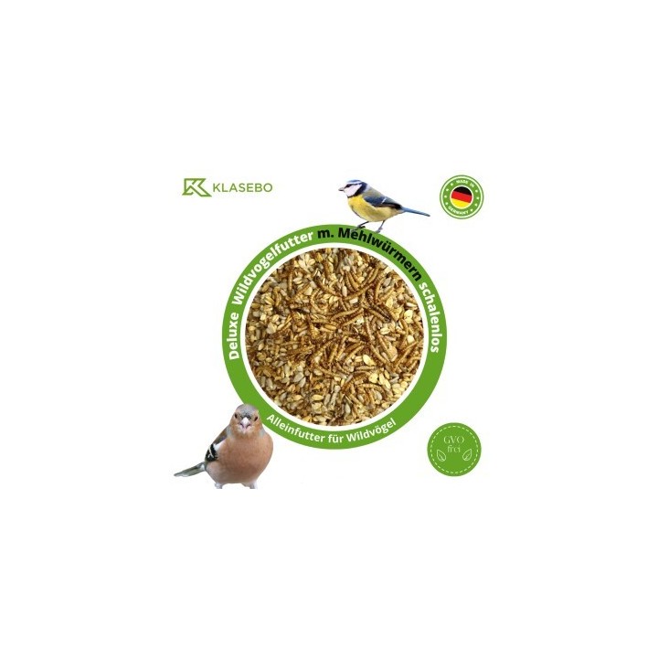 KLASEBO 20 kg Vogelfutter für Wildvögel Deluxe, Streufutte, Fettfutter, Wildvogelfutter