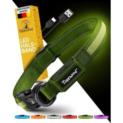 Tierhood Leuchtehalsband LED Halsband grün S