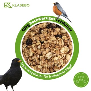 KLASEBO Fettfutter 10 kg, Streufutter, Wildvogelfutter, Wildvogelmischung
