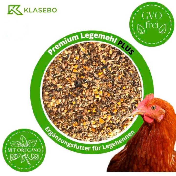 KLASEBO 25 kg Premium Legemehl PLUS mit Oregano - Geflügelfutter, Hühnerfutter, Gänsefutter, Entenfutter