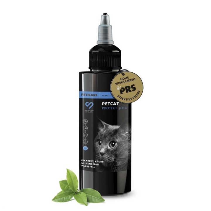Peticare Anti-Parasiten Mittel für Katzen gegen Milben Flöhe Pilze 100 ml