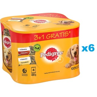 PEDIGREE Dose 24x400 g: Nassfutter mit Rindfleisch und Huhn in Gelee für adulte Hunde
