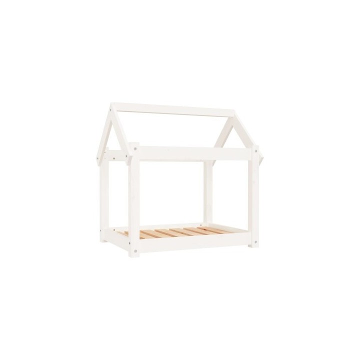 VidaXL Hundebett M (71x55x70 cm) aus Kiefernholz weiß
